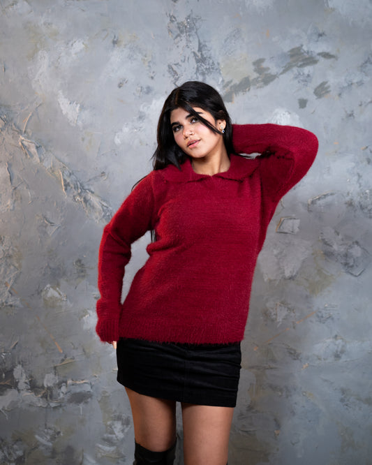 Polo mohair - BURGANDY