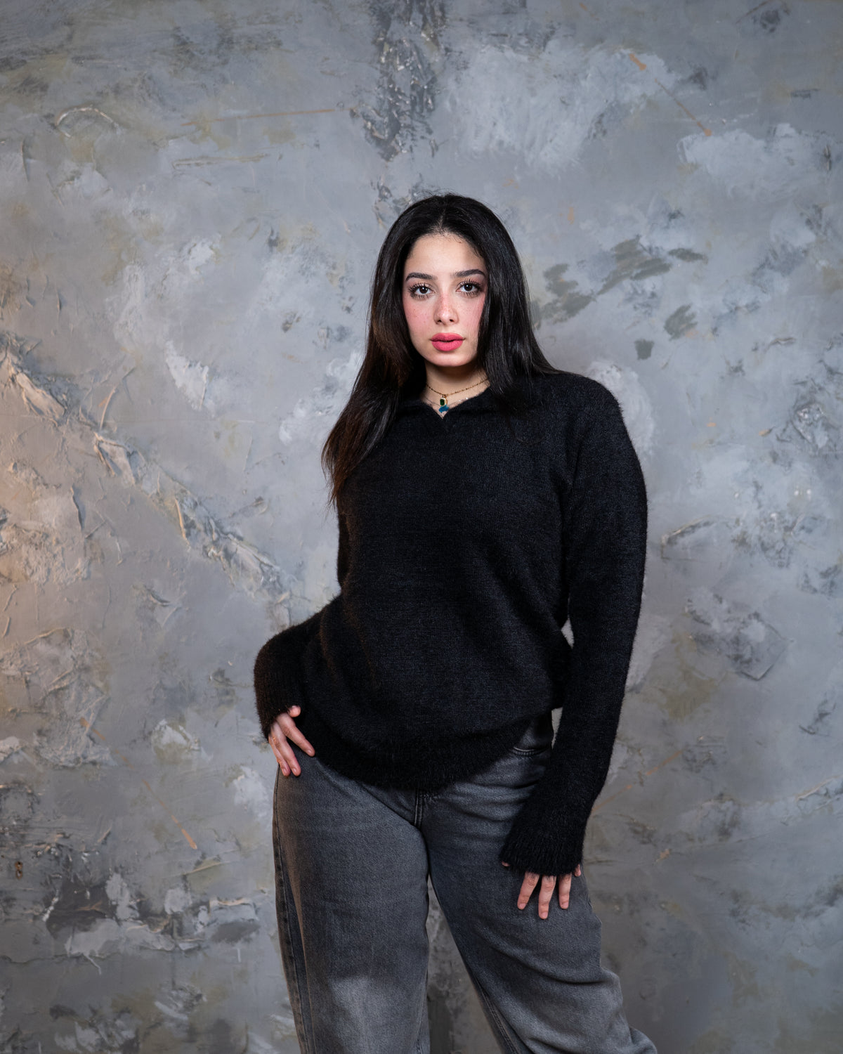 Polo mohair - BLACK
