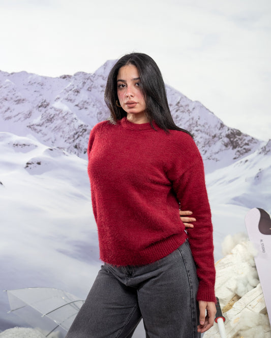 Round mohair - BURGANDY