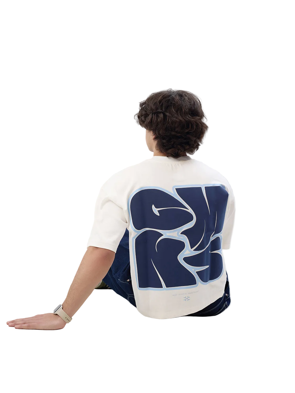 Boxy Fit T-Shirt WHITE/NAVY PUFF