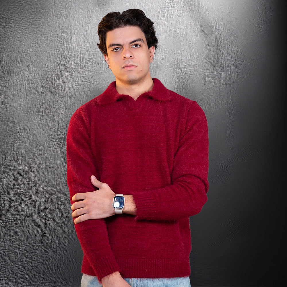 Burgundy Soft Mohair Polo