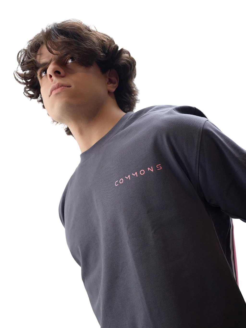Boxy Fit T-Shirt GRAY/PINK PUFF