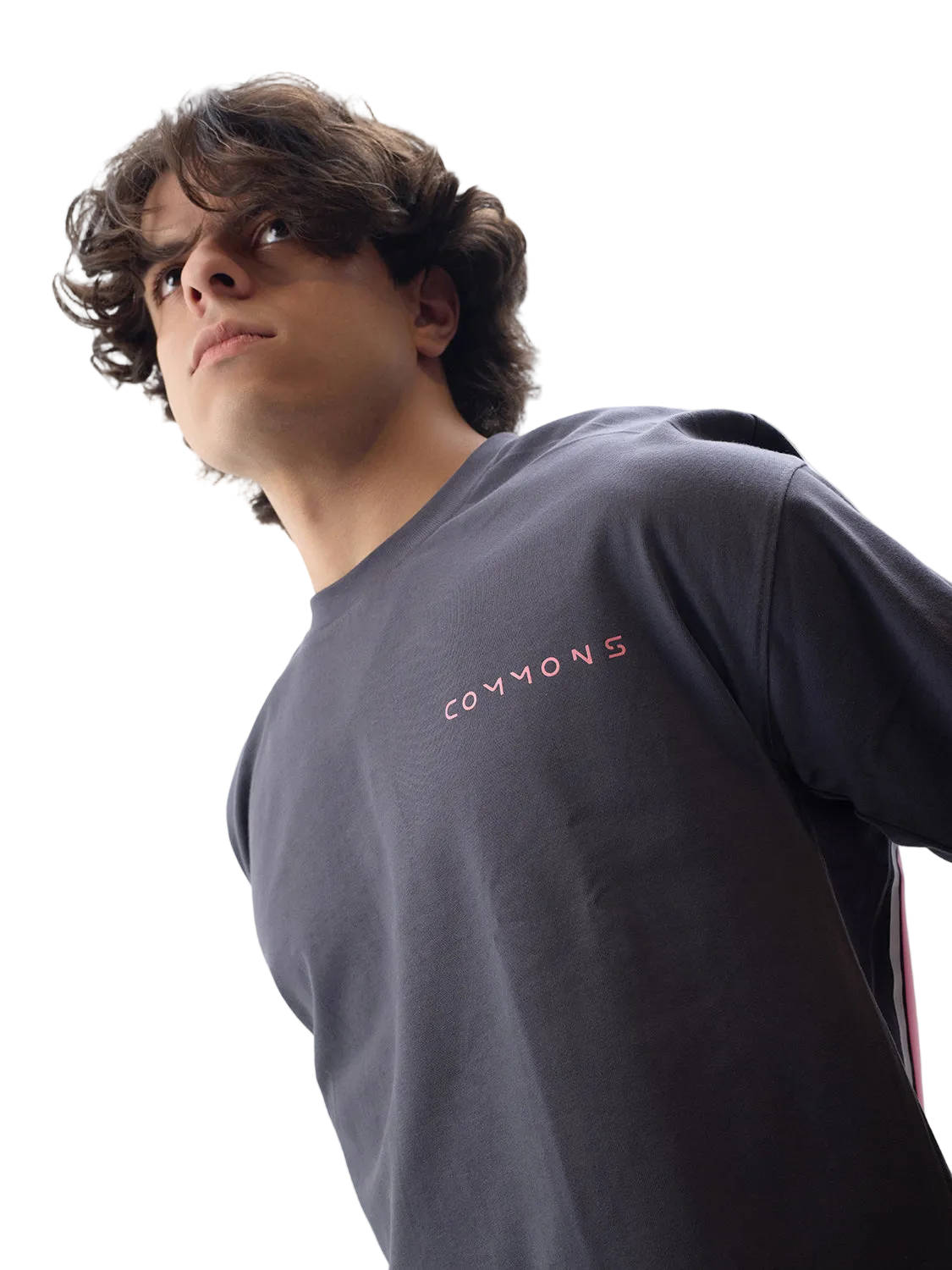 Boxy Fit T-Shirt GRAY/PINK PUFF