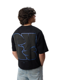 Boxy Fit T-Shirt BLACK/BLUE PUFF