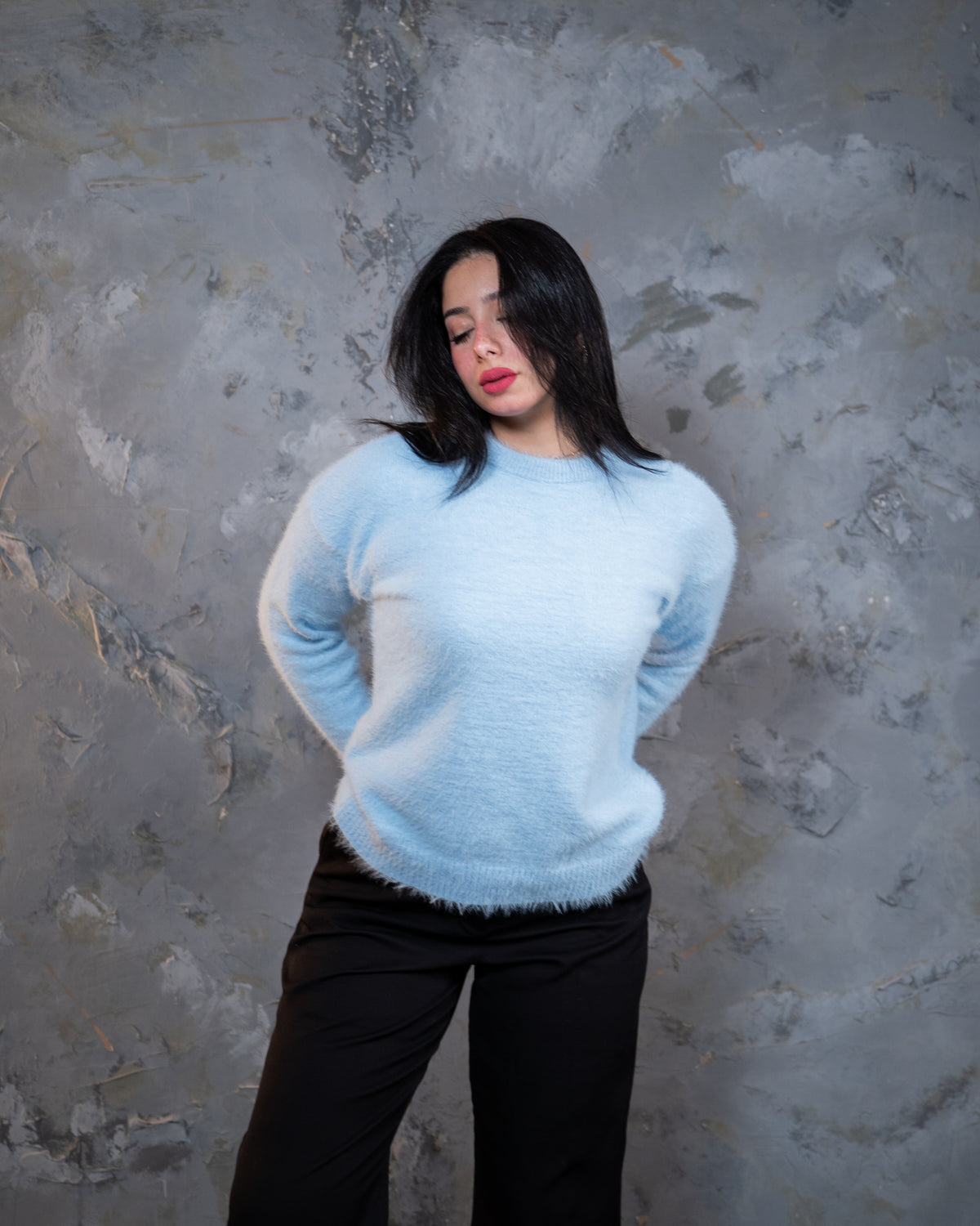 Round mohair - BABY BLUE