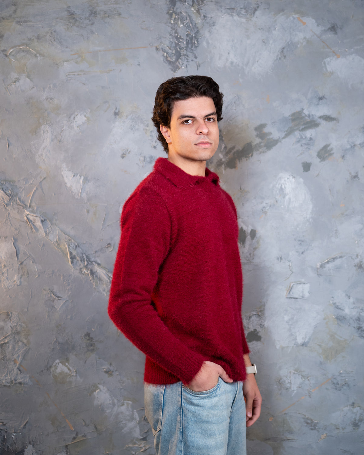 Polo mohair - BURGANDY