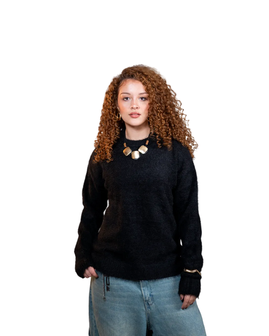 Round mohair - BLACK