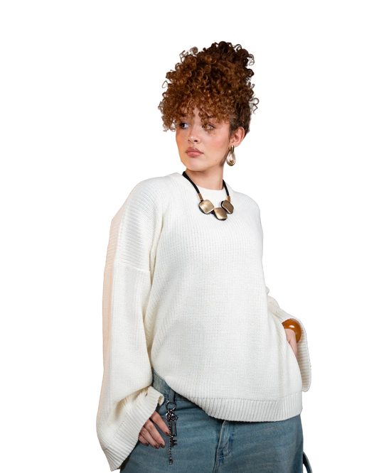 Oversized Side-slit  - CREAMY