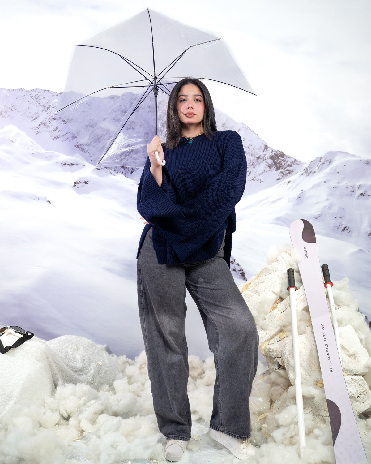 Oversized Side-slit - NAVY BLUE