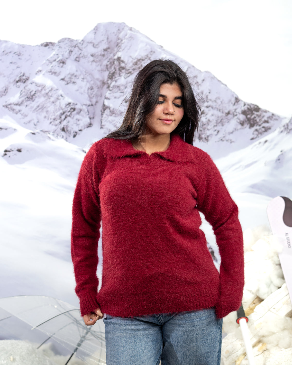 Polo mohair - BURGANDY