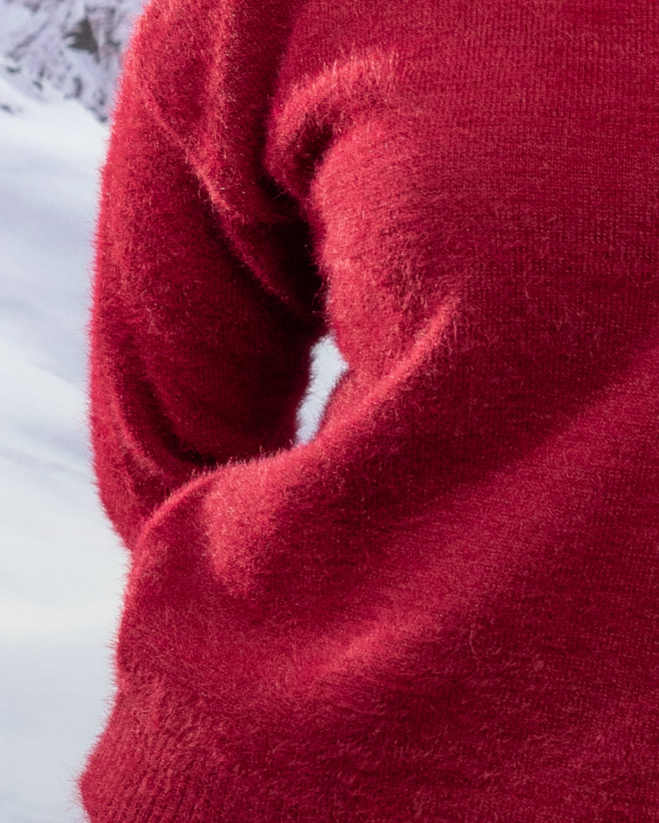 Round mohair - BURGANDY